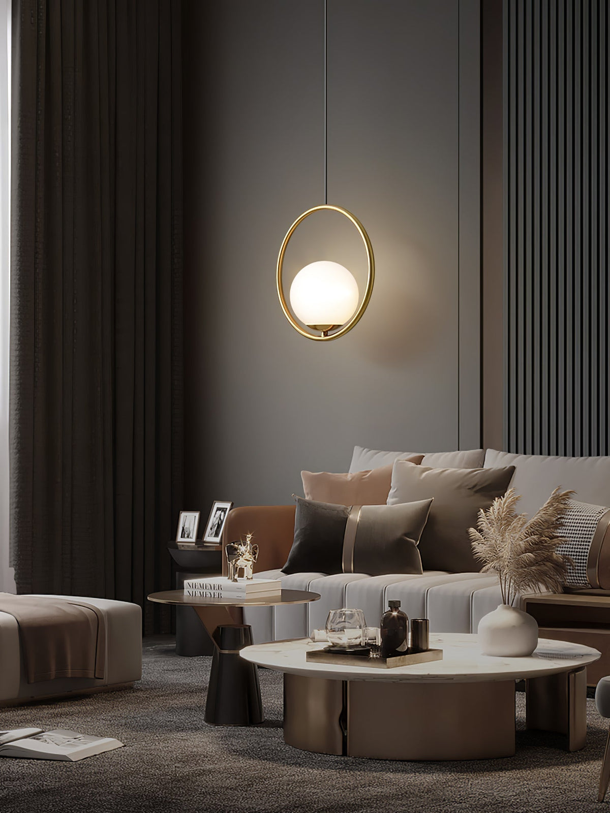 Sorveth Contemporary Brass Pendant Light