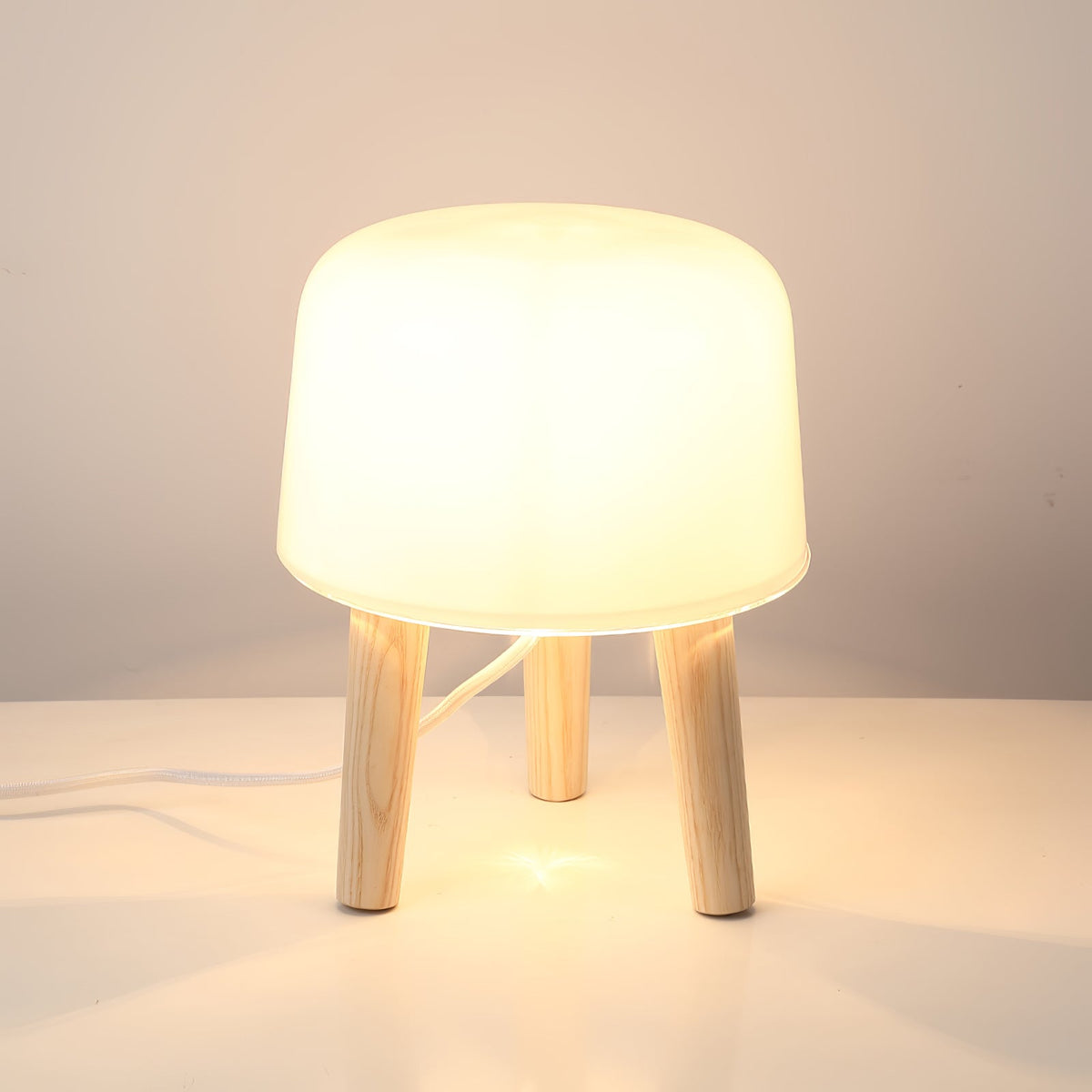 GlowPod Wood Milk Table Lamp