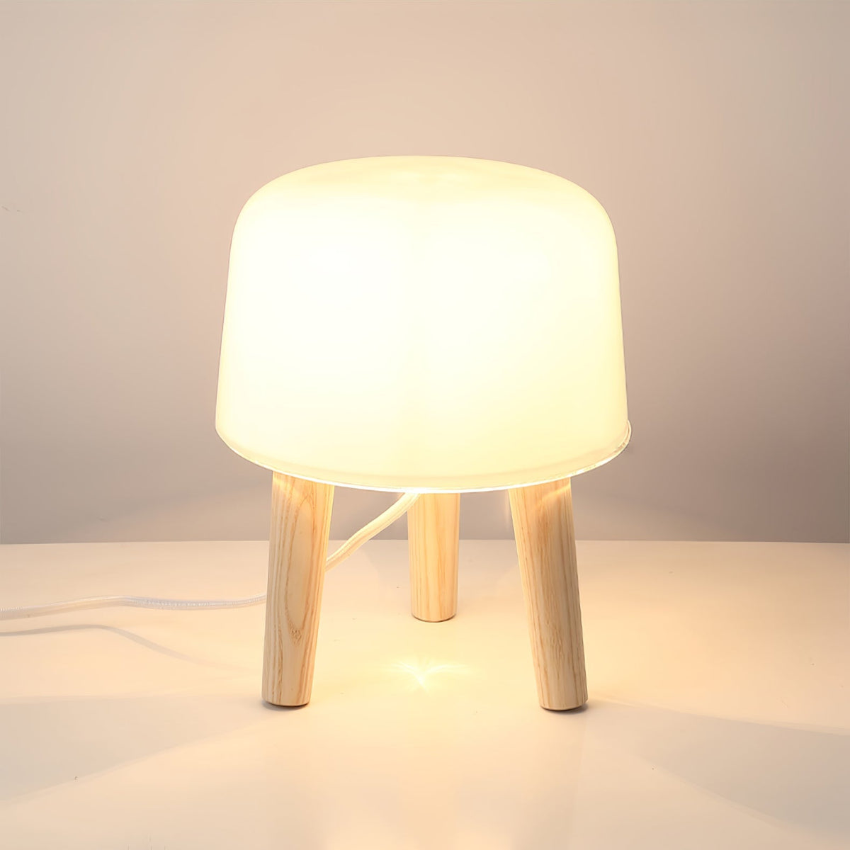 GlowPod Wood Milk Table Lamp