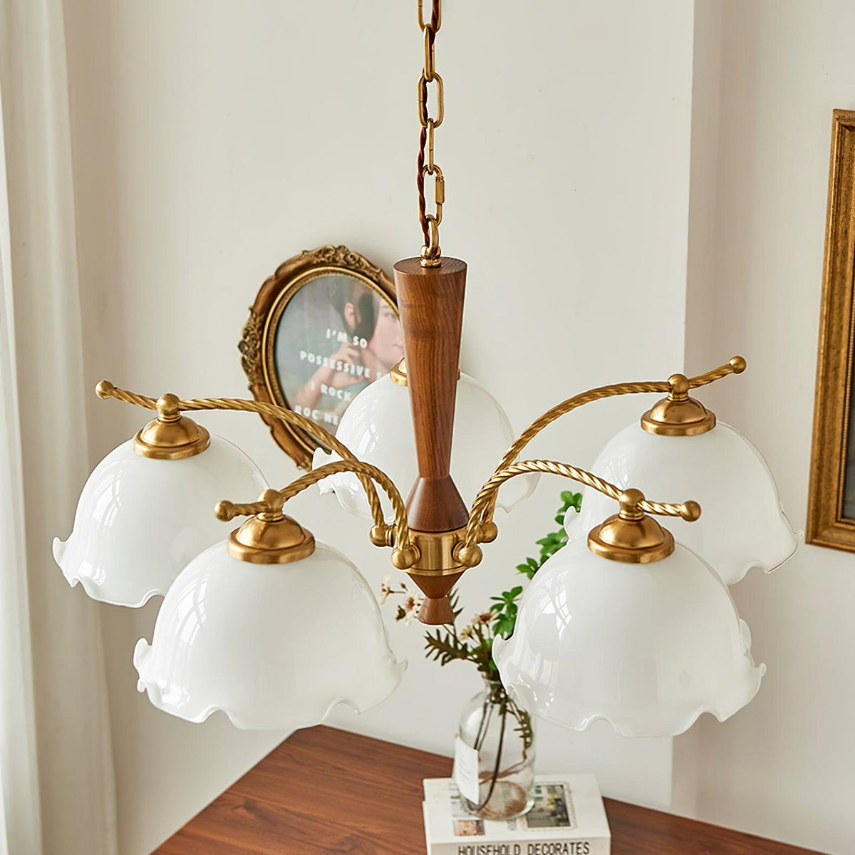 Daisy Vintage Glass Chandelier