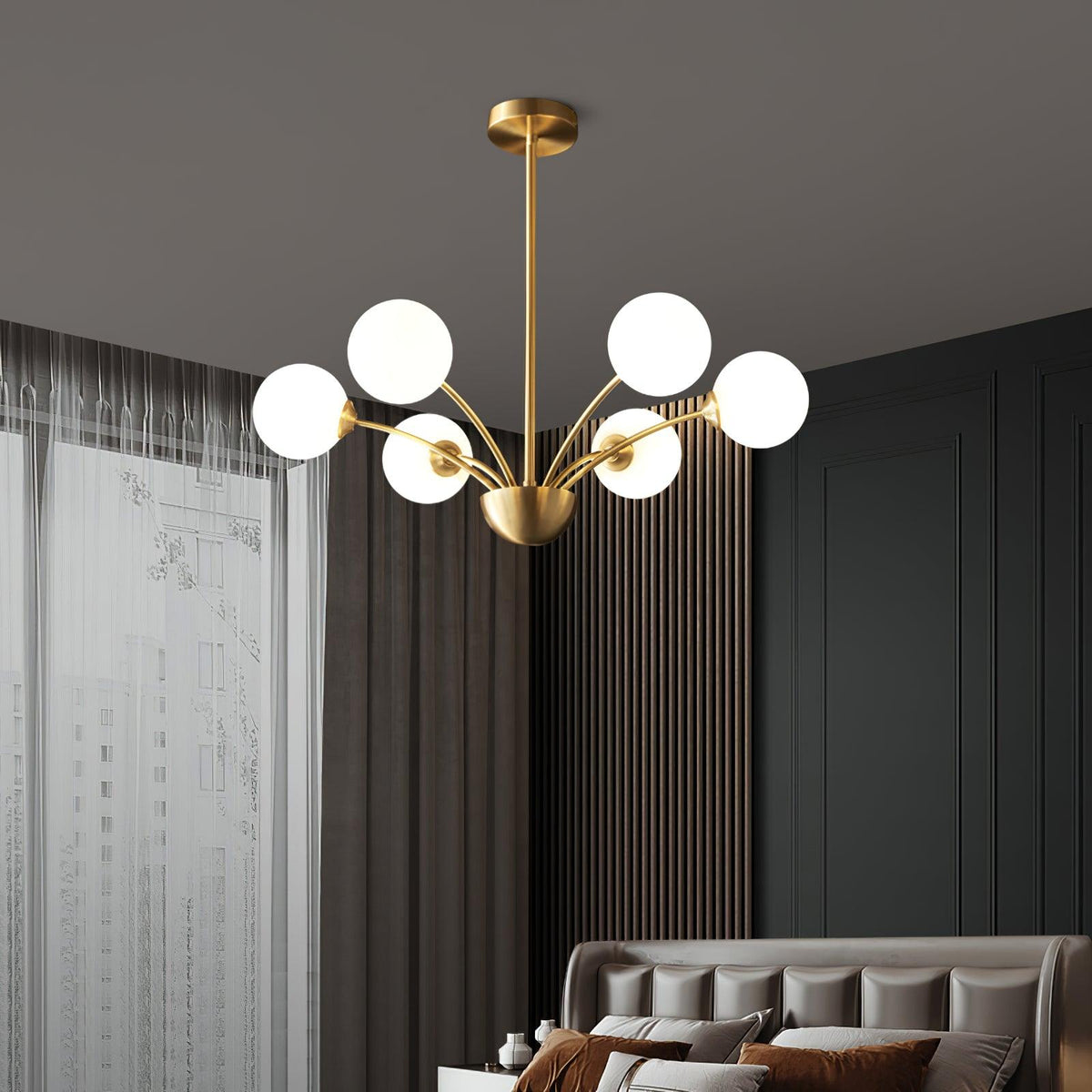 Ralem Chandelier Curved Arms Brass