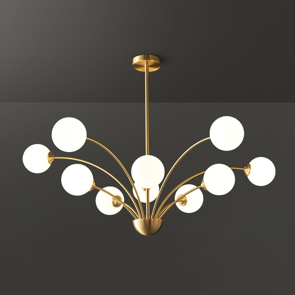Ralem Chandelier Curved Arms Brass