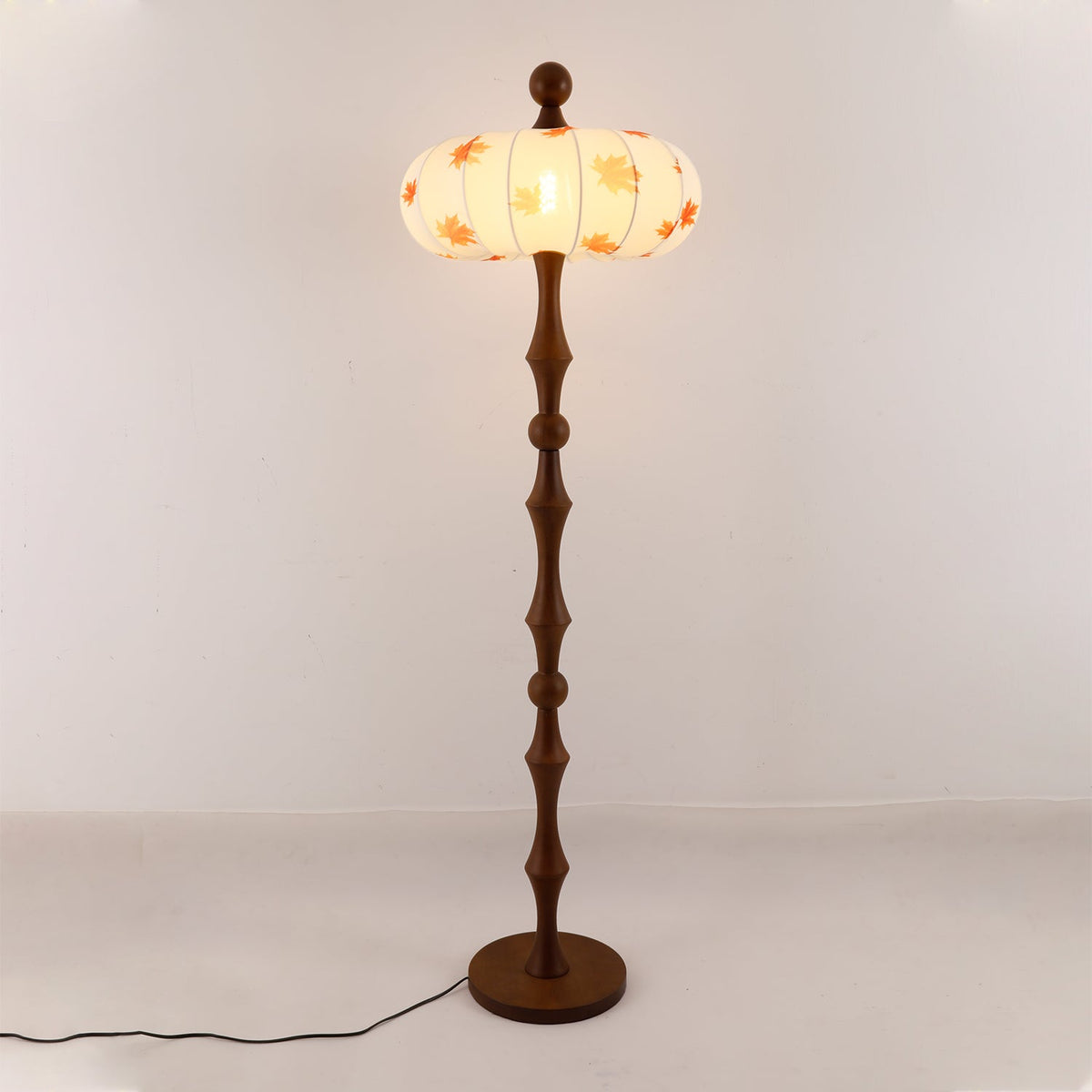Whispen Wood Fabric Vintage Floor Lamp