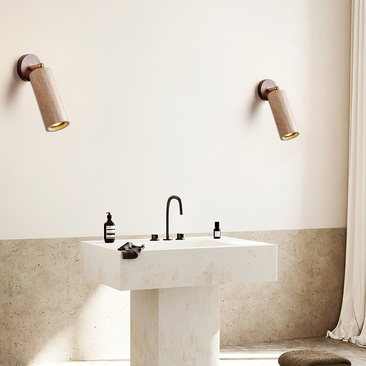 Erzorus Minimalist Travertine Wall Light