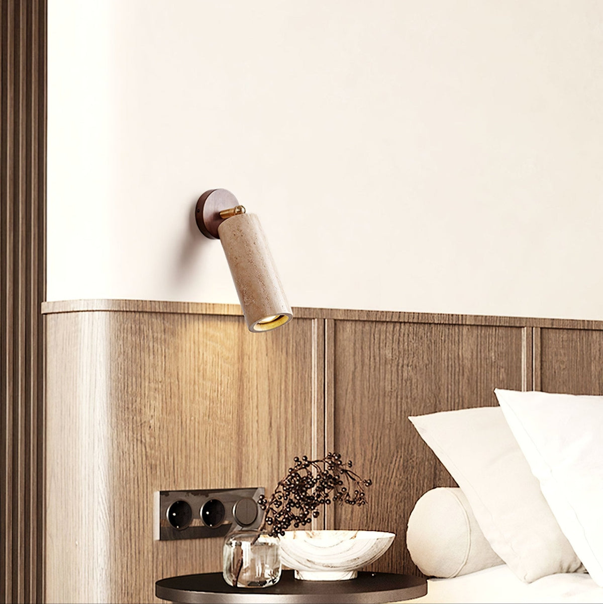 Erzorus Minimalist Travertine Wall Light