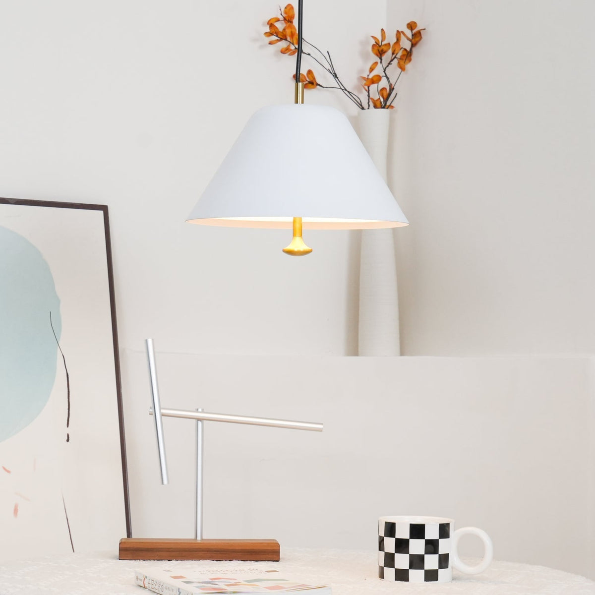 Evir Pendant Lamp Bell Glass Brass Minimalist