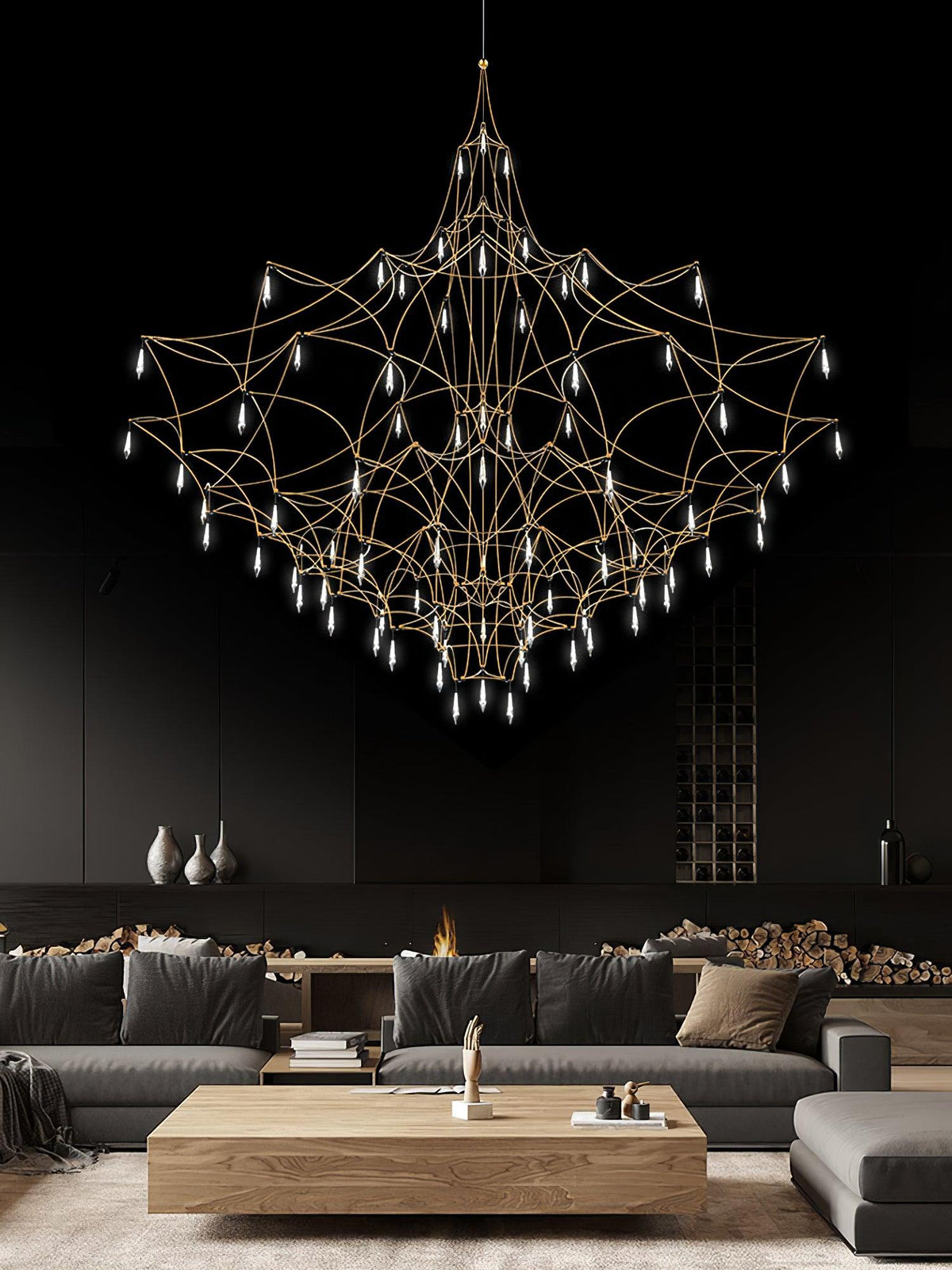 Cyrorella Chandelier Stainless Crystal Net