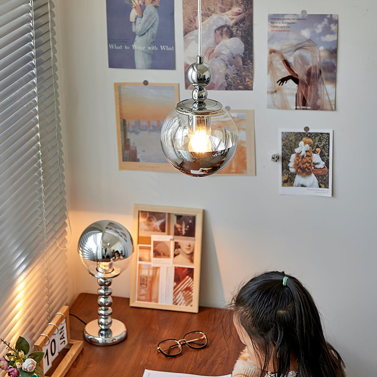 Zanorir Modern Minimalist Art Mirrorball Glass Pendant Light