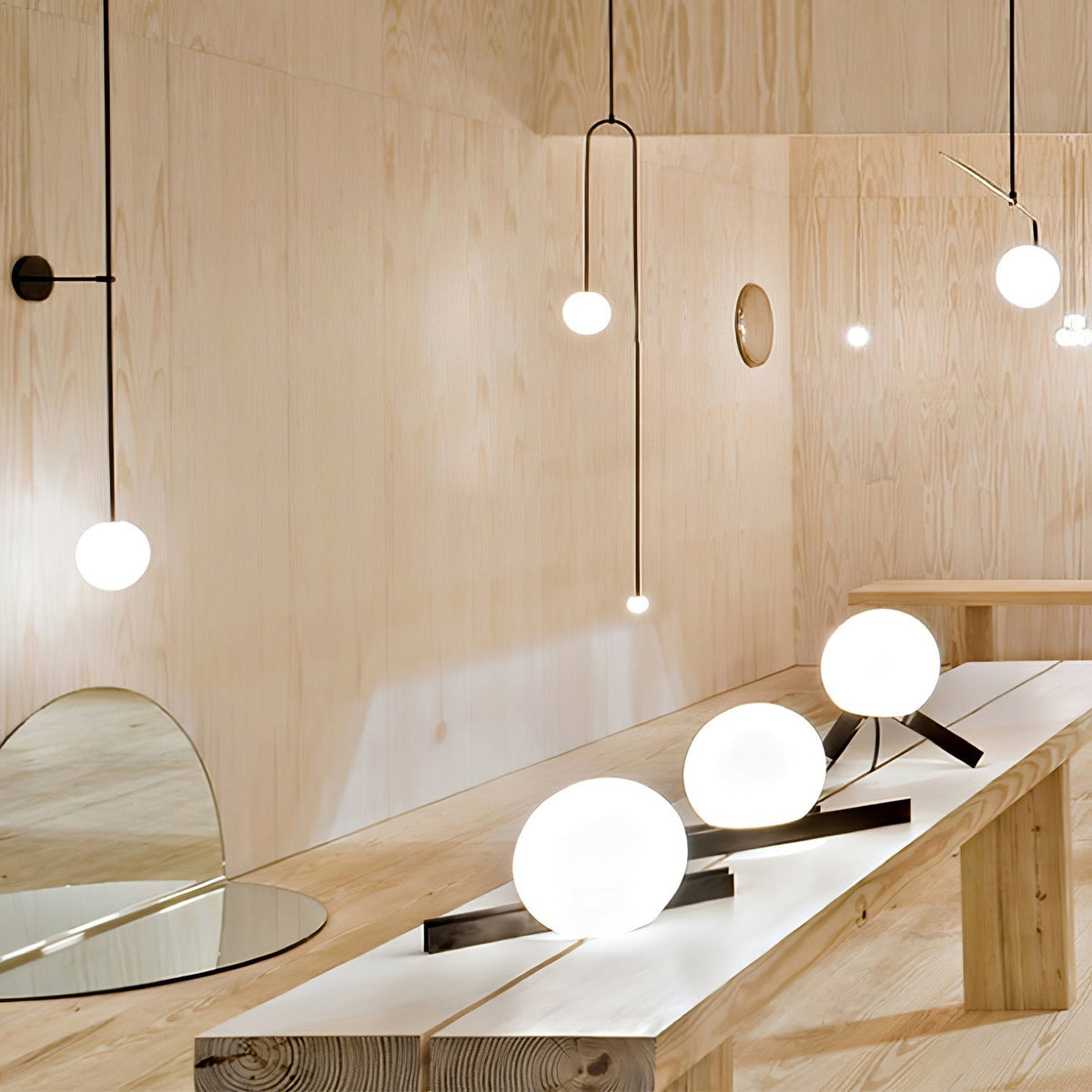 Veluelle Modern Minimalist Mobile Glass Wall Lamp