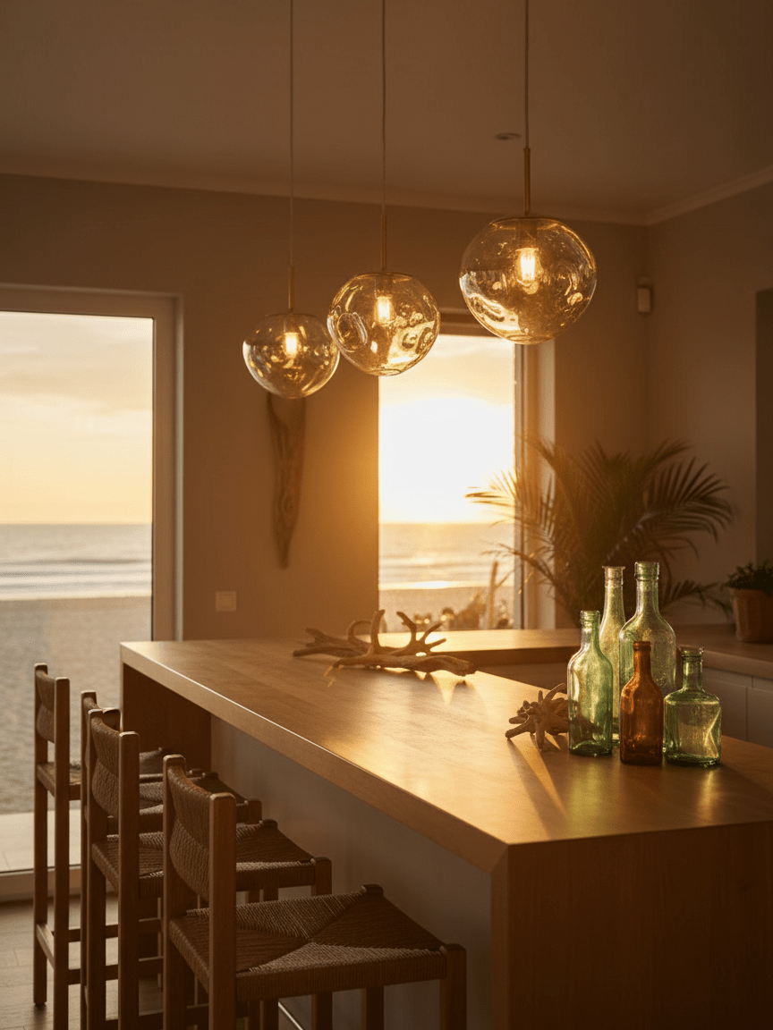 Roseview Travertine Pendant Light