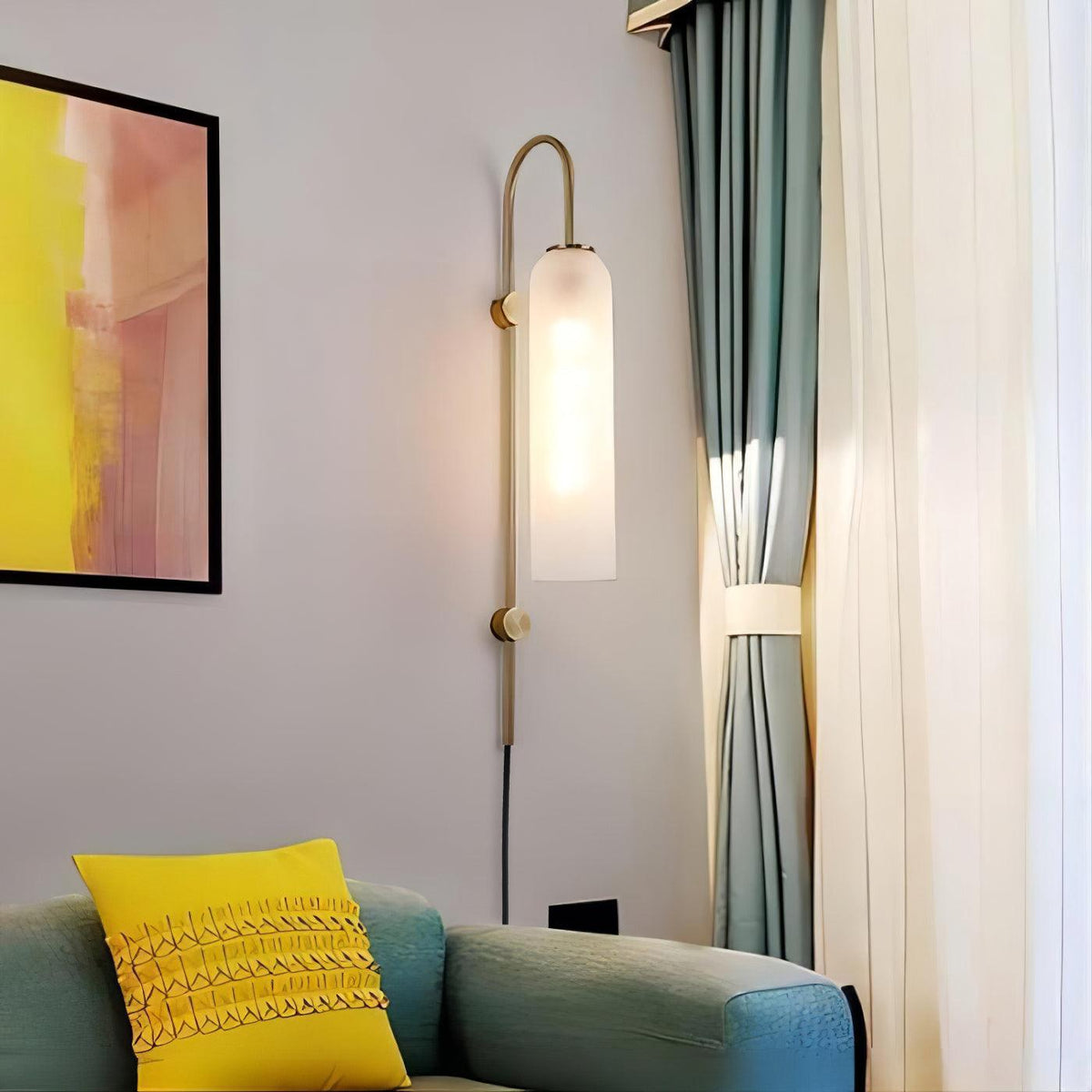 Conrad Modern Glass Plug-In Wall Lamp