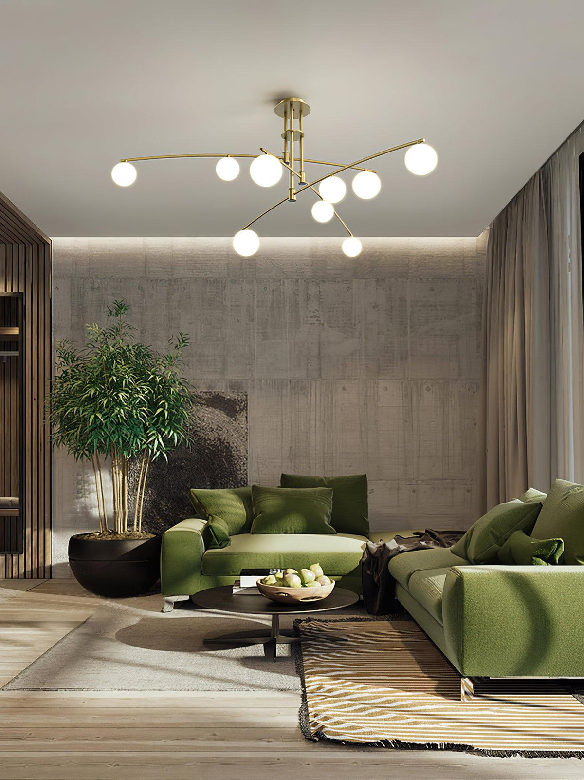 Dluxen Chandelier Long Arm Modern 6-Light