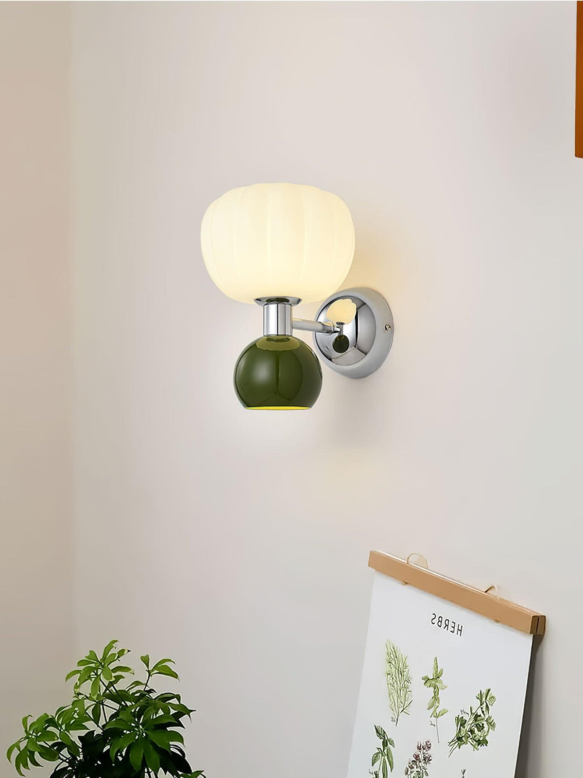 Jorvin Nordic Art Cream Plastic Sconce Wall lamp