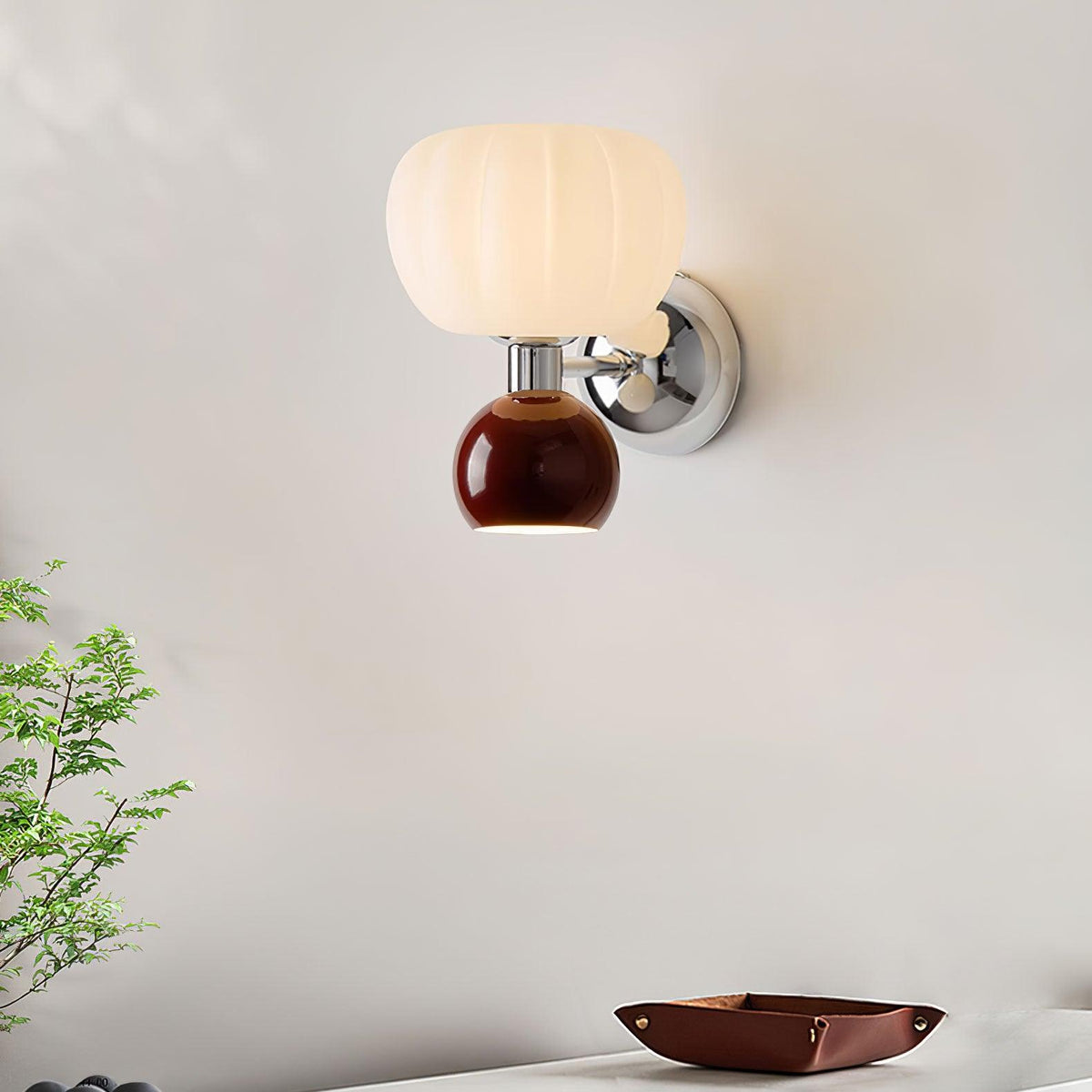 Jorvin Nordic Art Cream Plastic Sconce Wall lamp