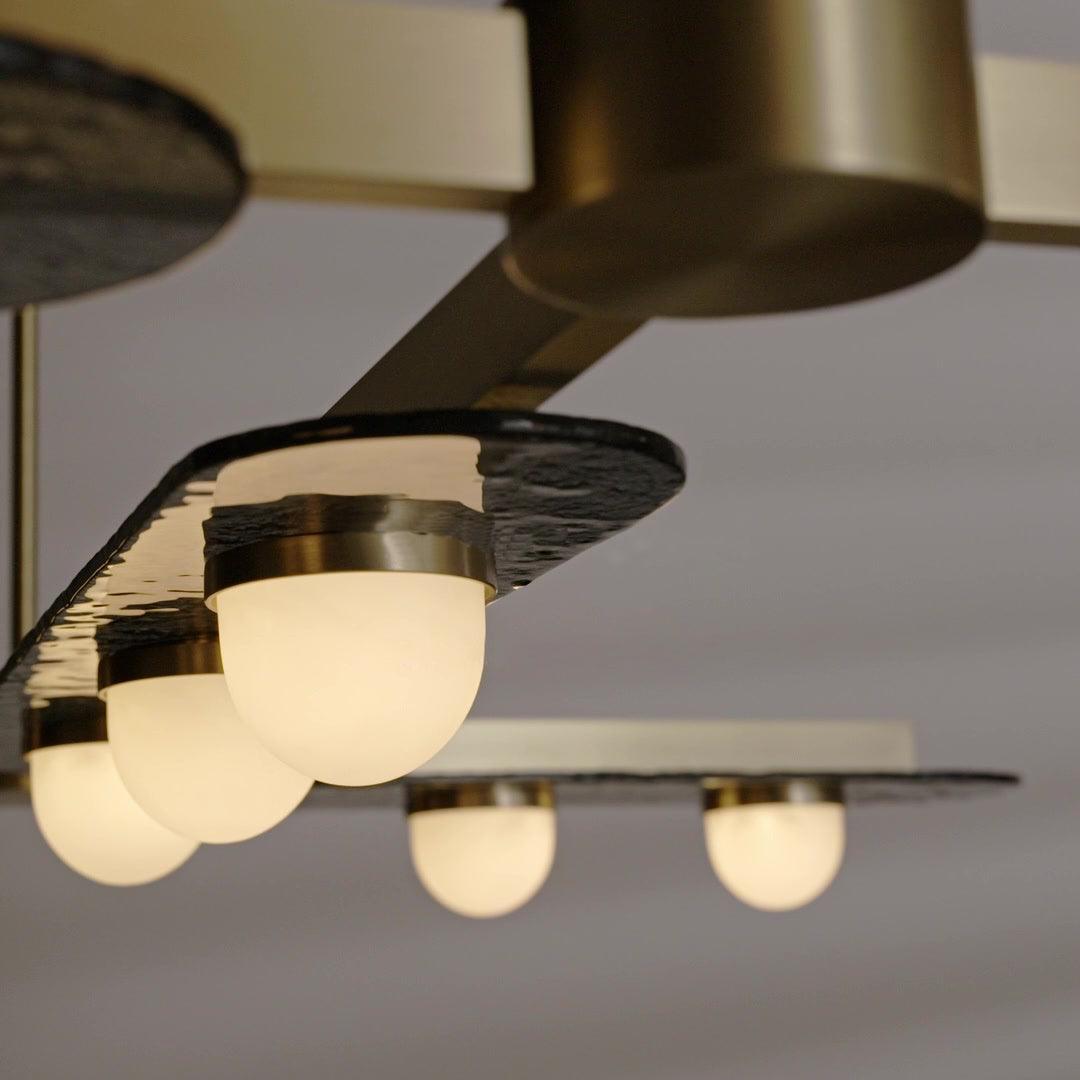 Solerelle Chandelier LED Linear Gold Frame