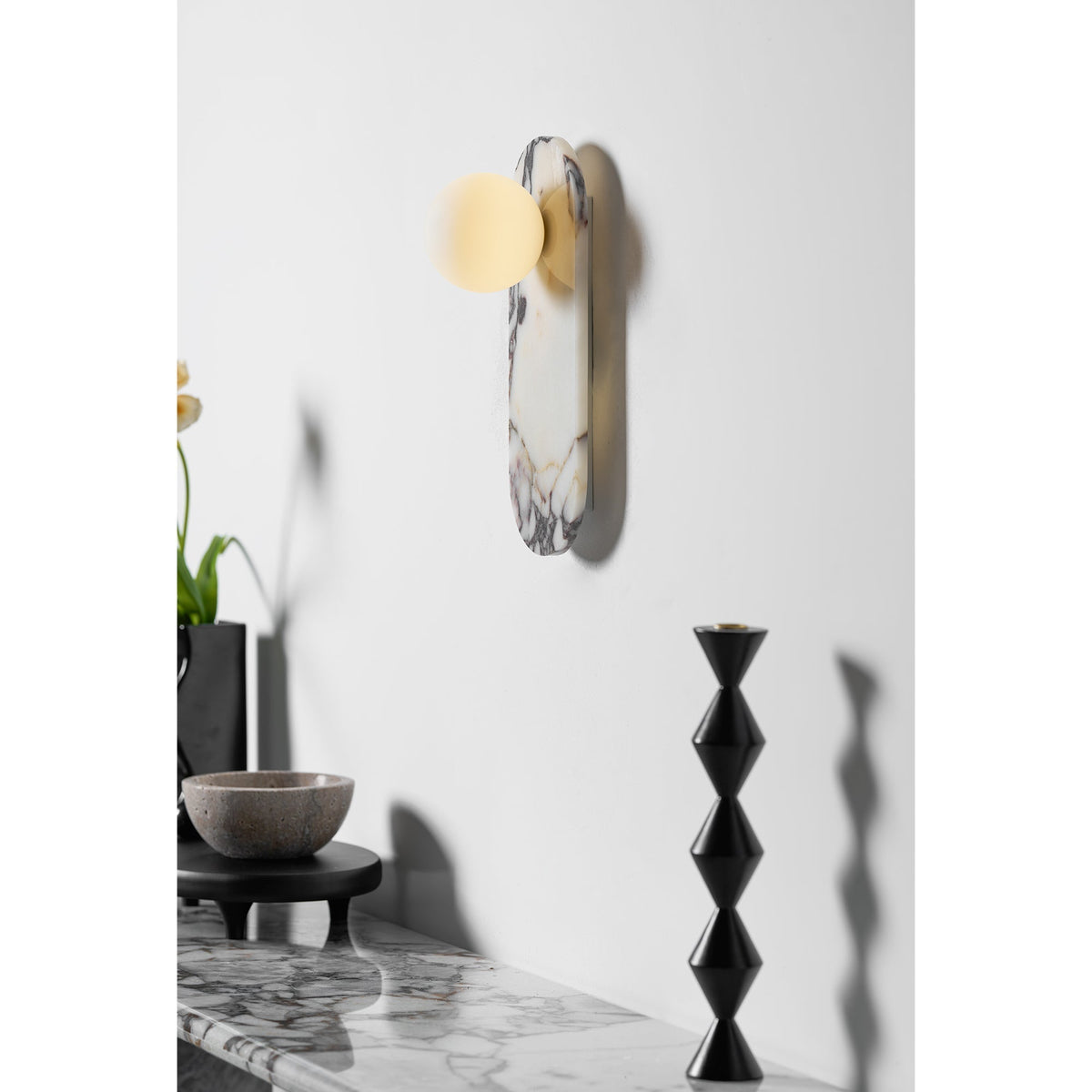 Covelyra Modern Minimalist Marble Glass Wall Lamp