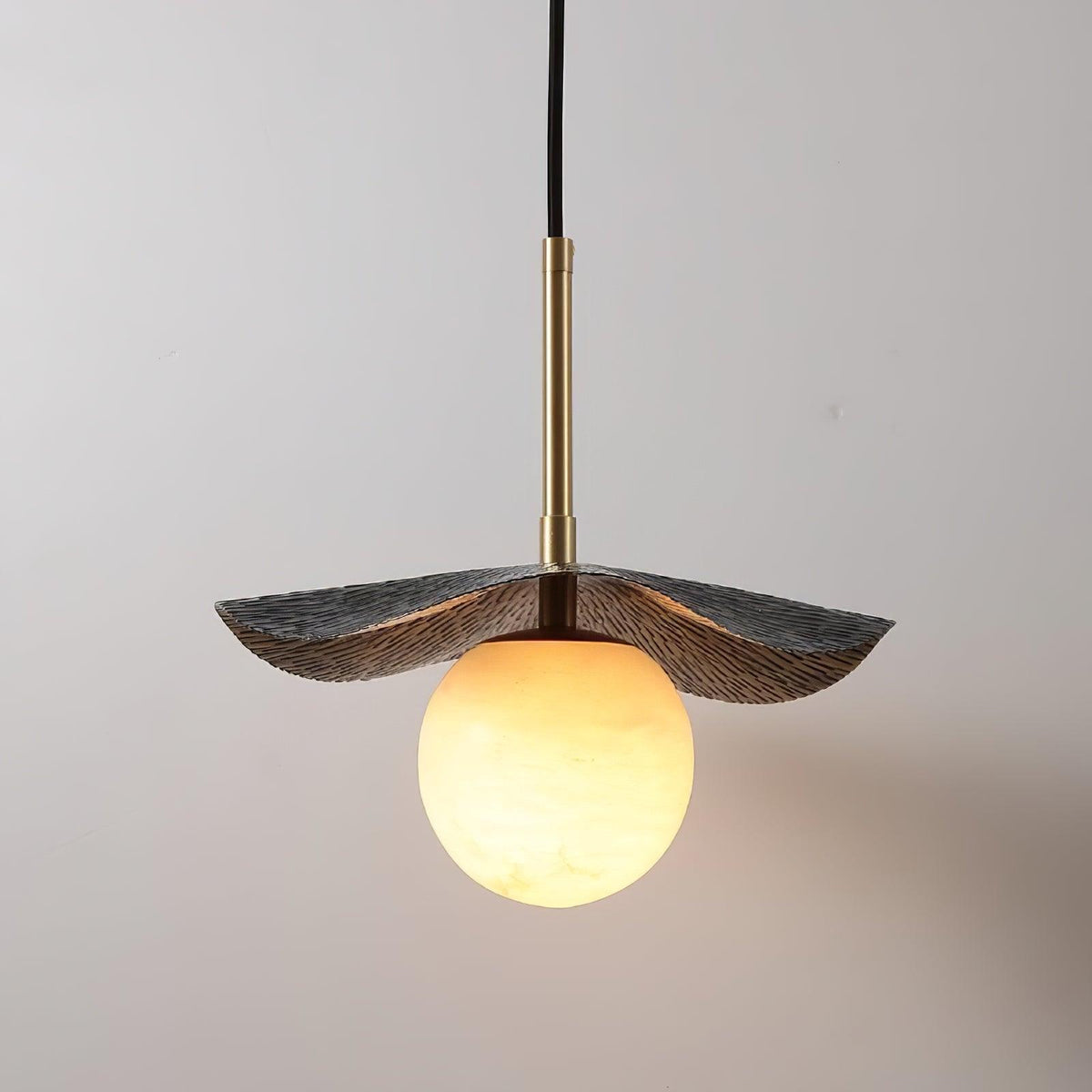 Talem Leaf Canopy Alabaster Pendant Light