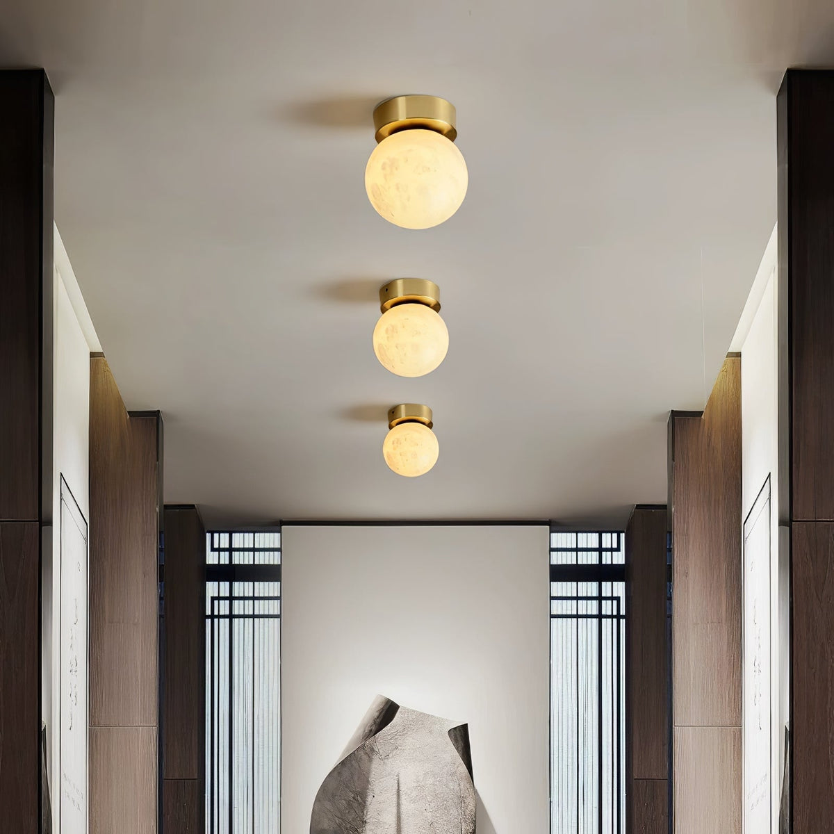 Otheyra Minimalist Alabaster Flush Mount Light