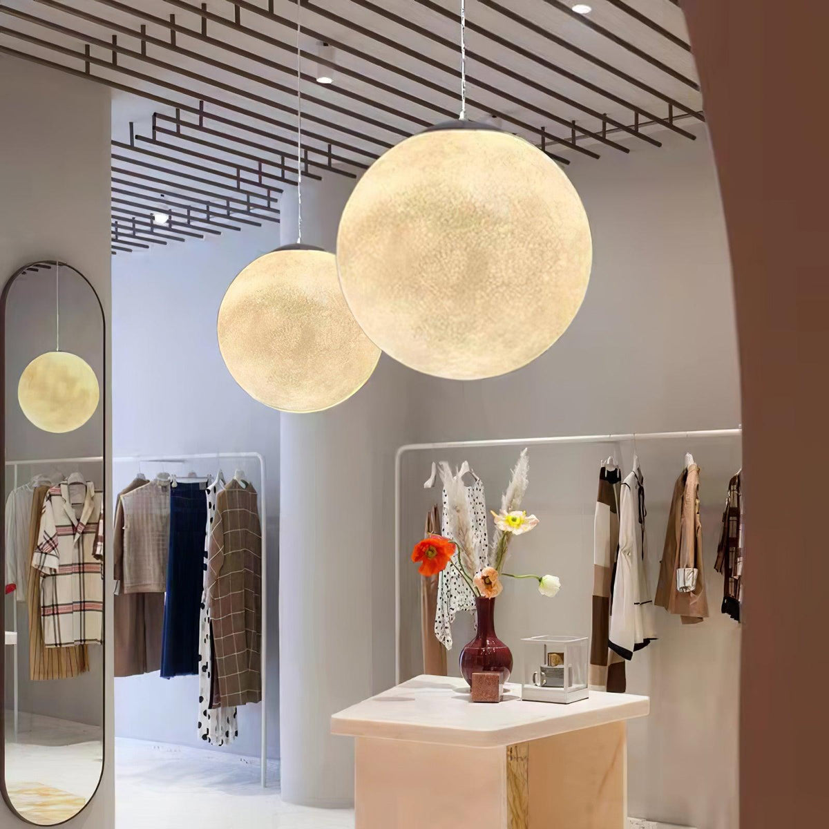 Miralaine Pendant Lamp Moon Shaped for Living Room