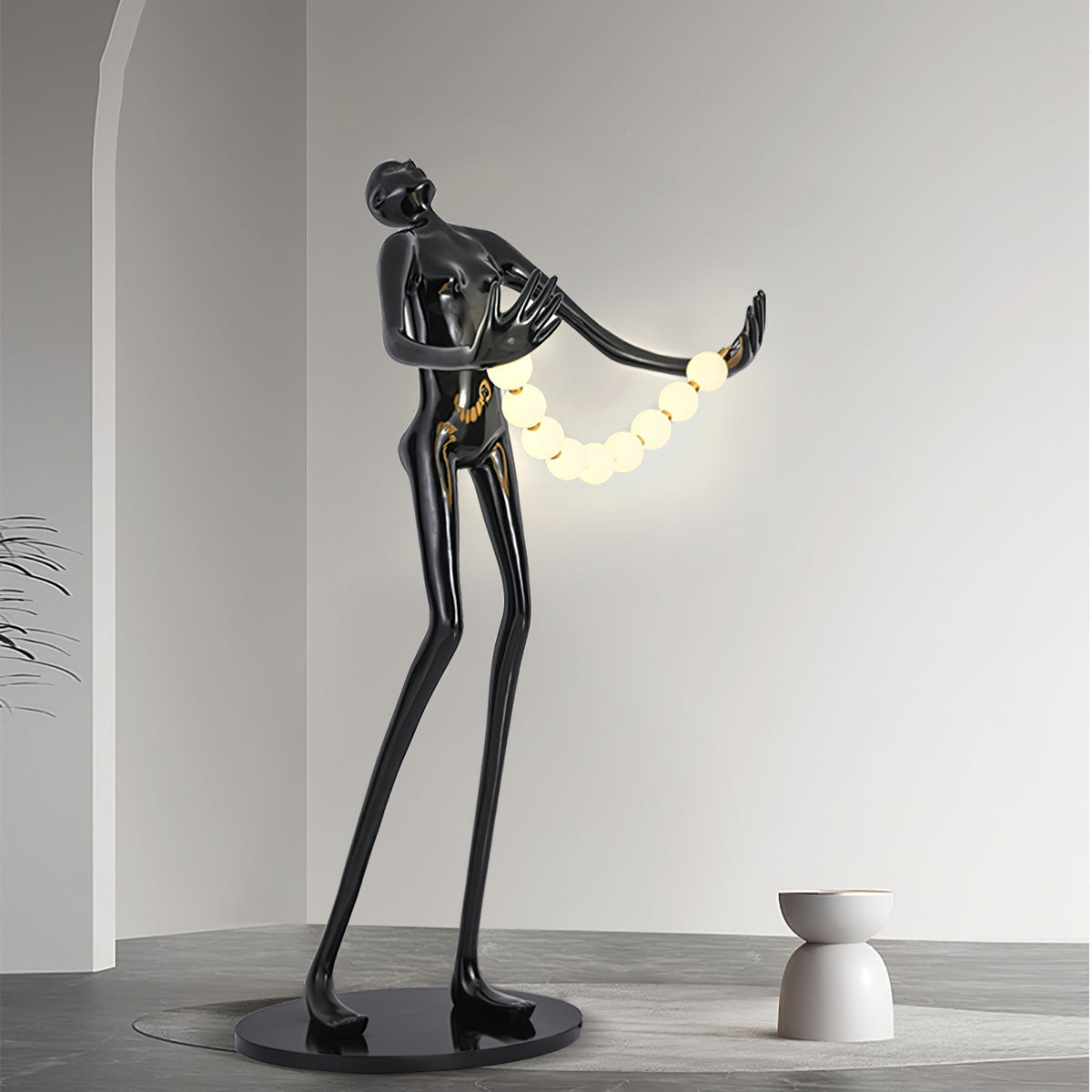 Orbit Beaded Sculptural Floor Lamp