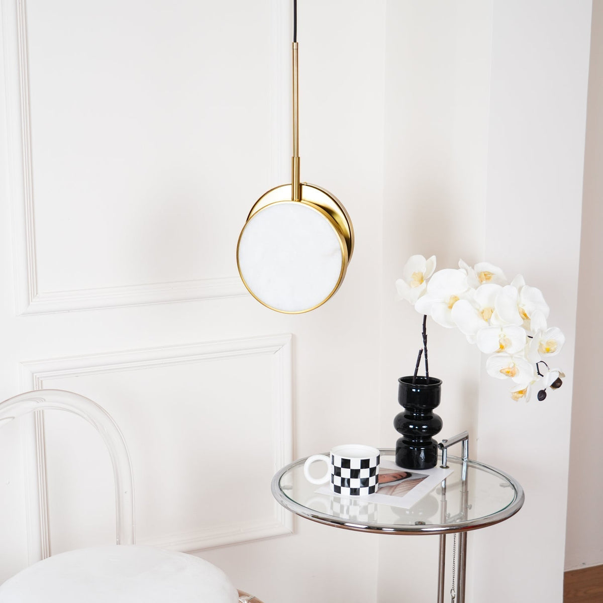 Synoryra Dual Disc Alabaster Pendant Light