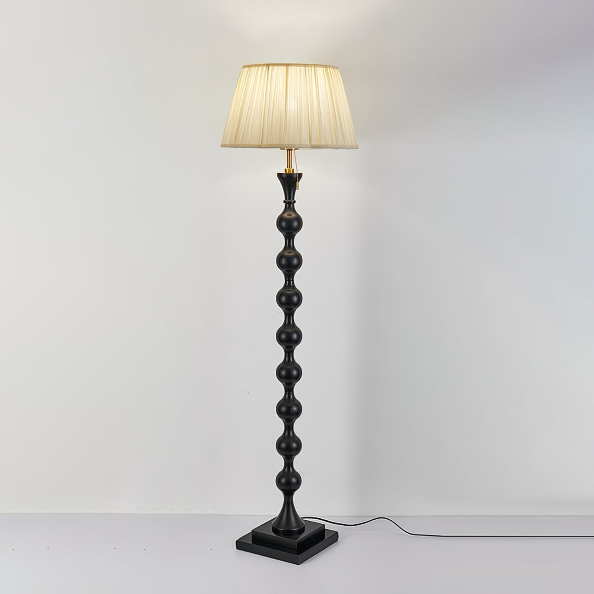 Celon Wood Fabric Vintage Floor Lamp