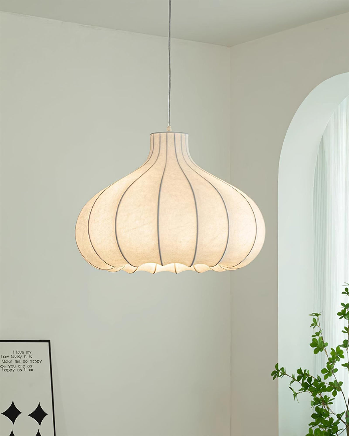 Zinnia Vintage Fabric Pendant Light