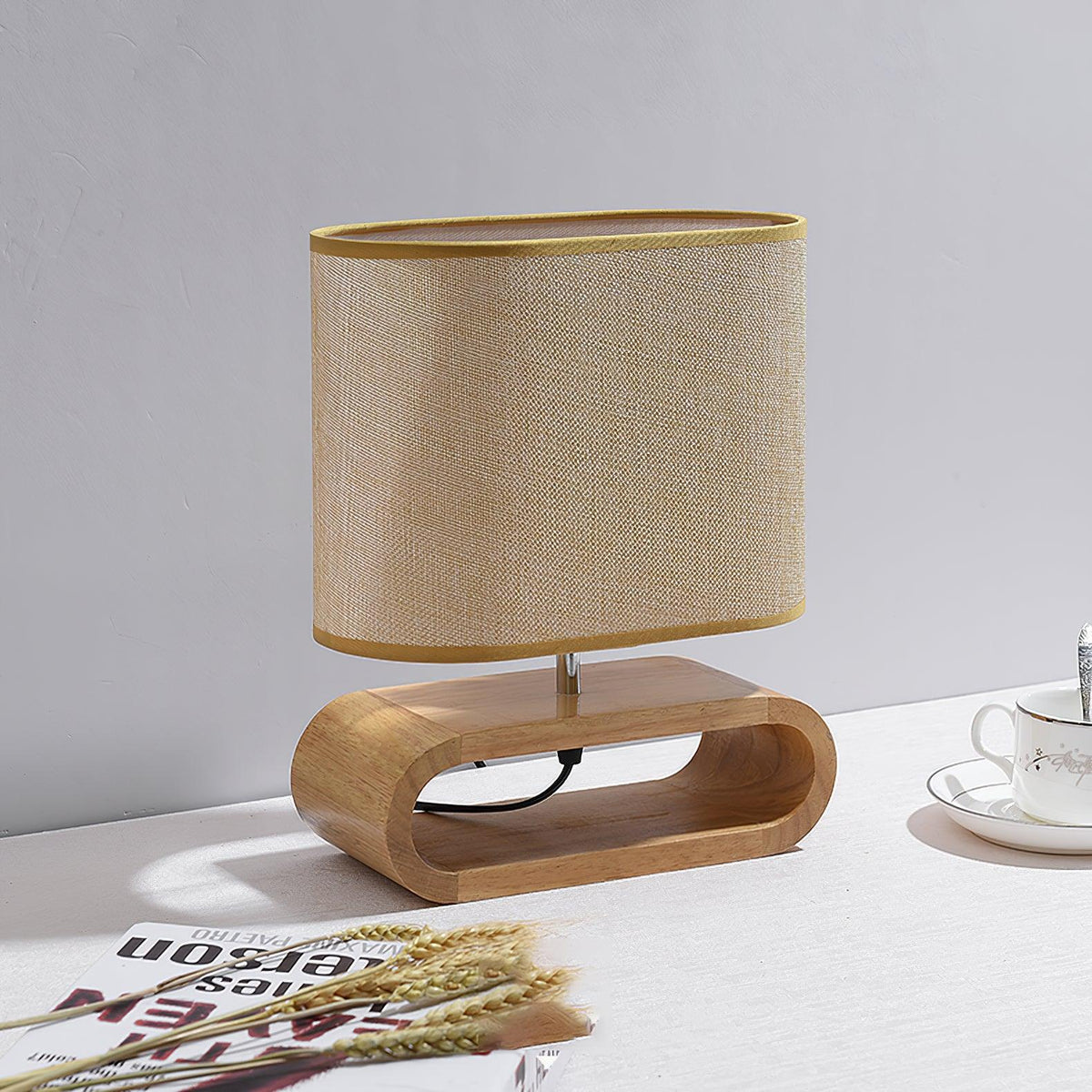 Loop Rustic Wood Table Lamp