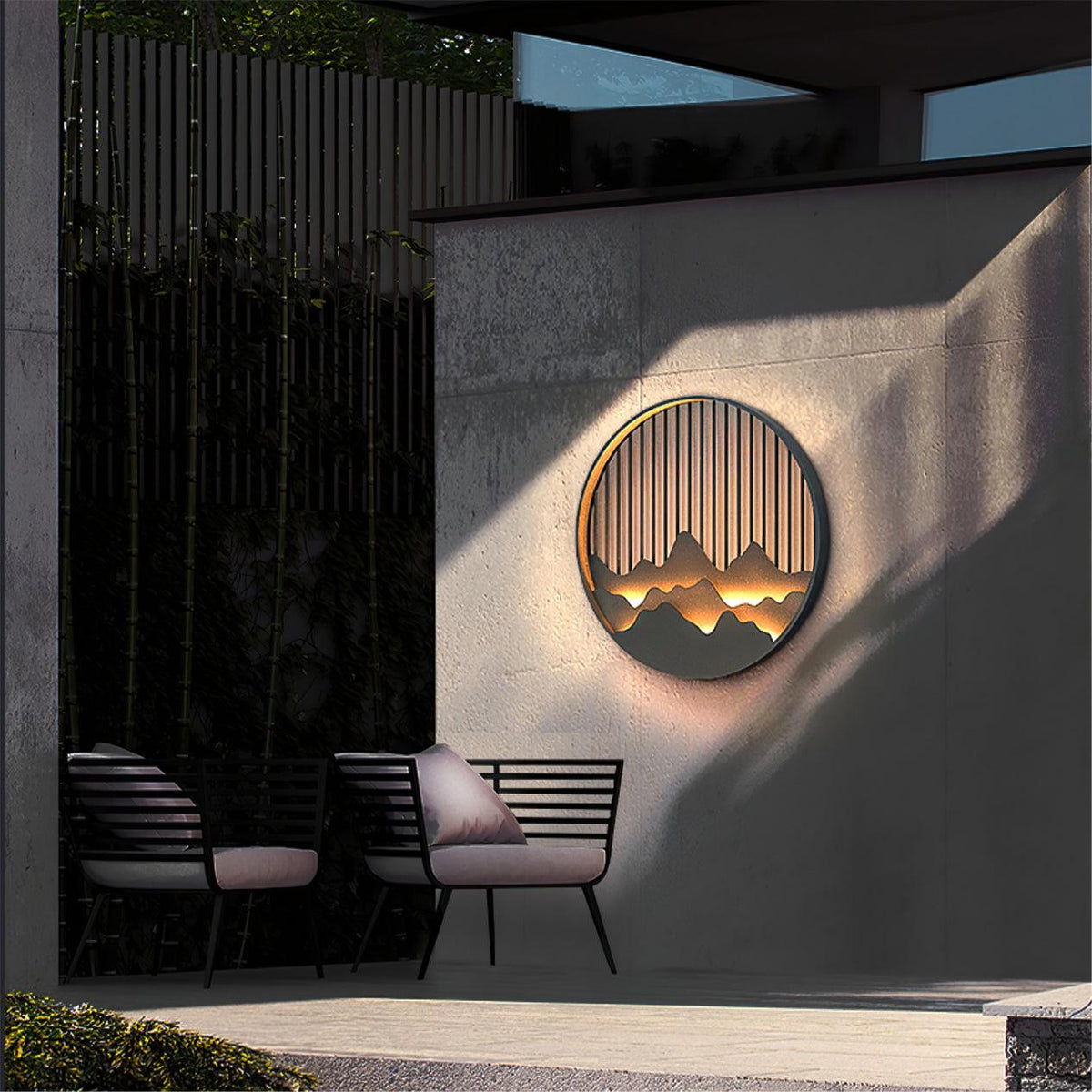 Sumi Mountain Circular Wall Light