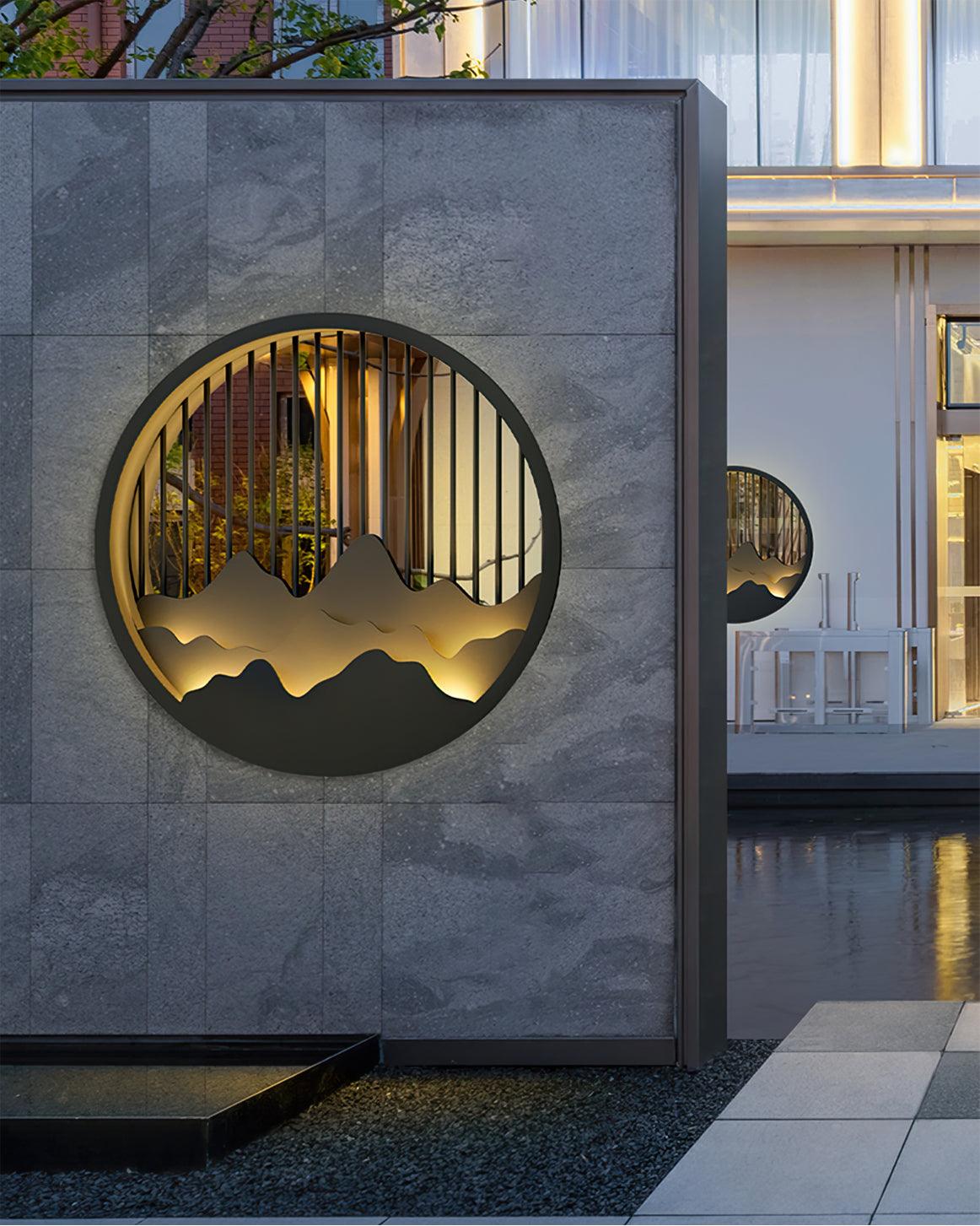 Sumi Mountain Circular Wall Light