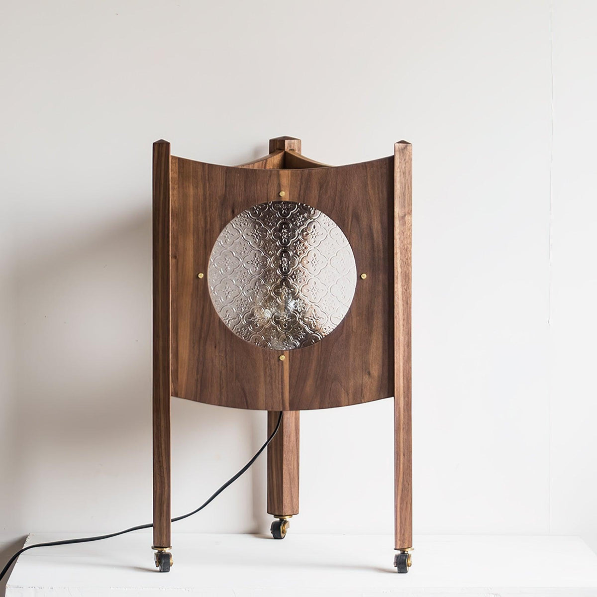 Carvora Wooden Panel Floor Lamp