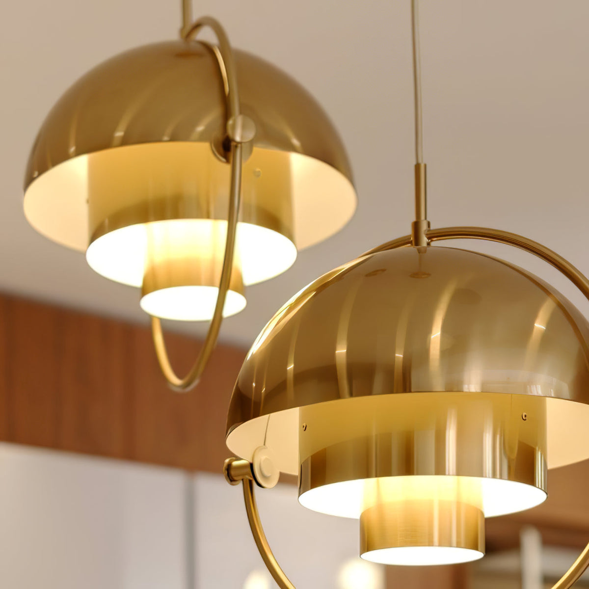 Miruaine Pendant Lamp Deformed Ball Golden