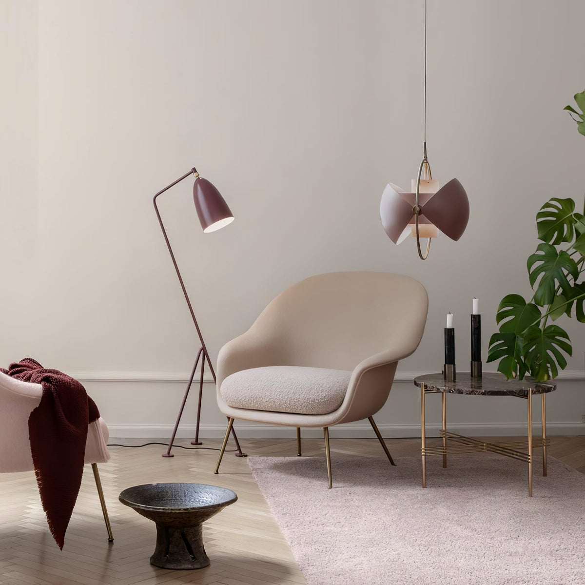 Miruaine Pendant Lamp Deformed Ball Golden