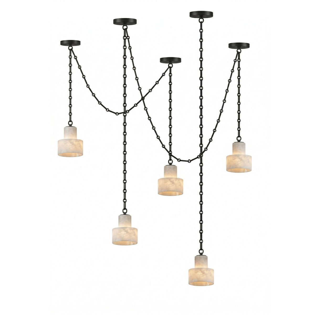 Leocadie Multi-Tier Chain Drum Pendant Lamp