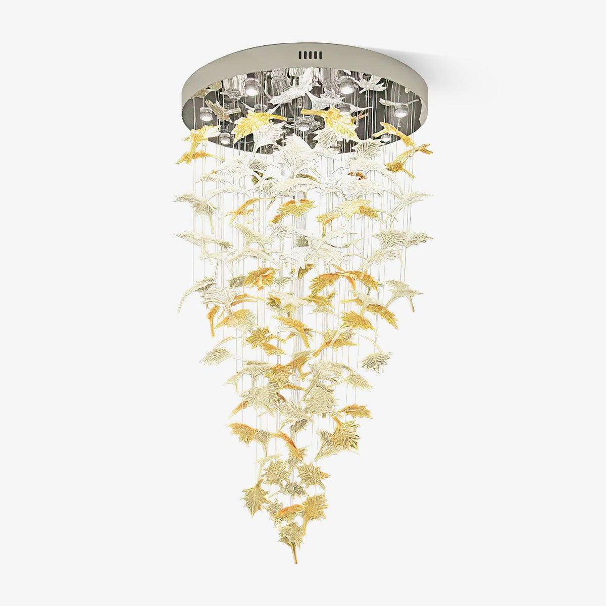 Syraean Multicolor Maple Leaf Crystal Chandelier