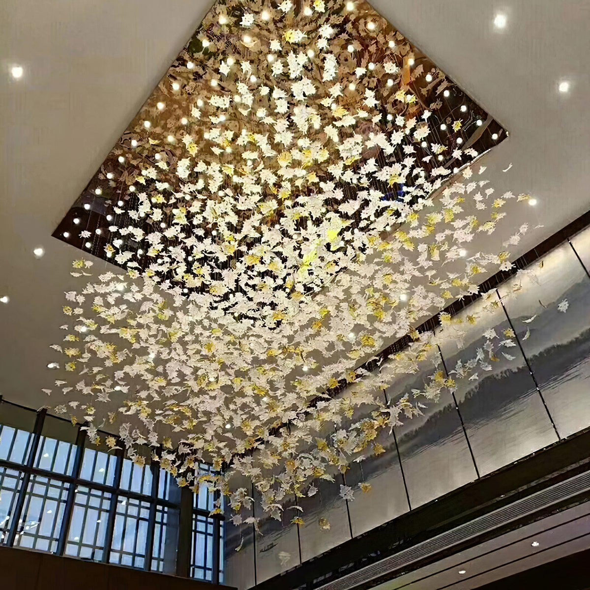 Syraean Multicolor Maple Leaf Crystal Chandelier
