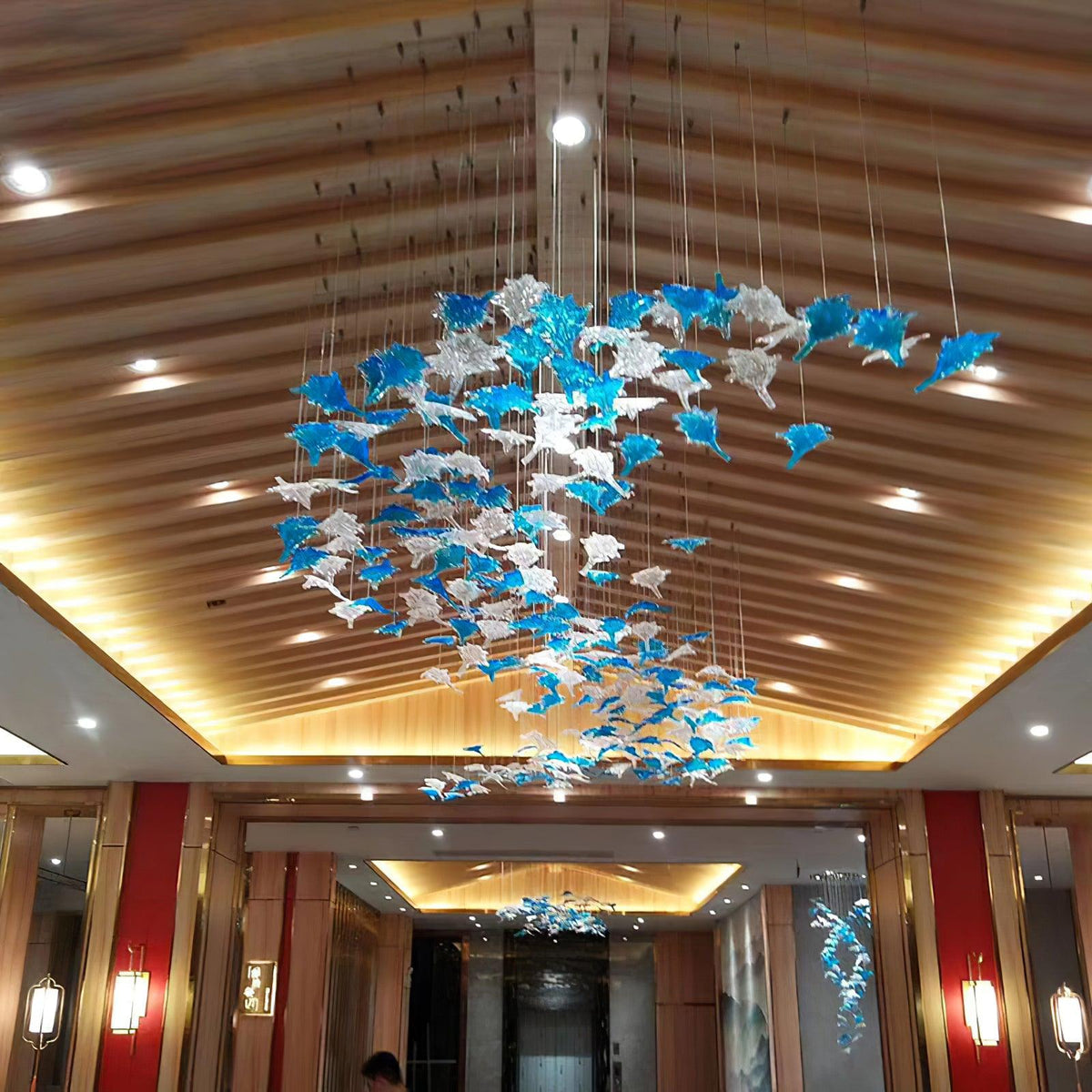 Syraean Multicolor Maple Leaf Crystal Chandelier