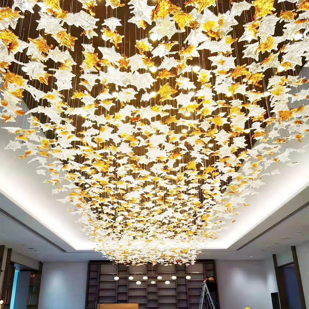 Syraean Multicolor Maple Leaf Crystal Chandelier