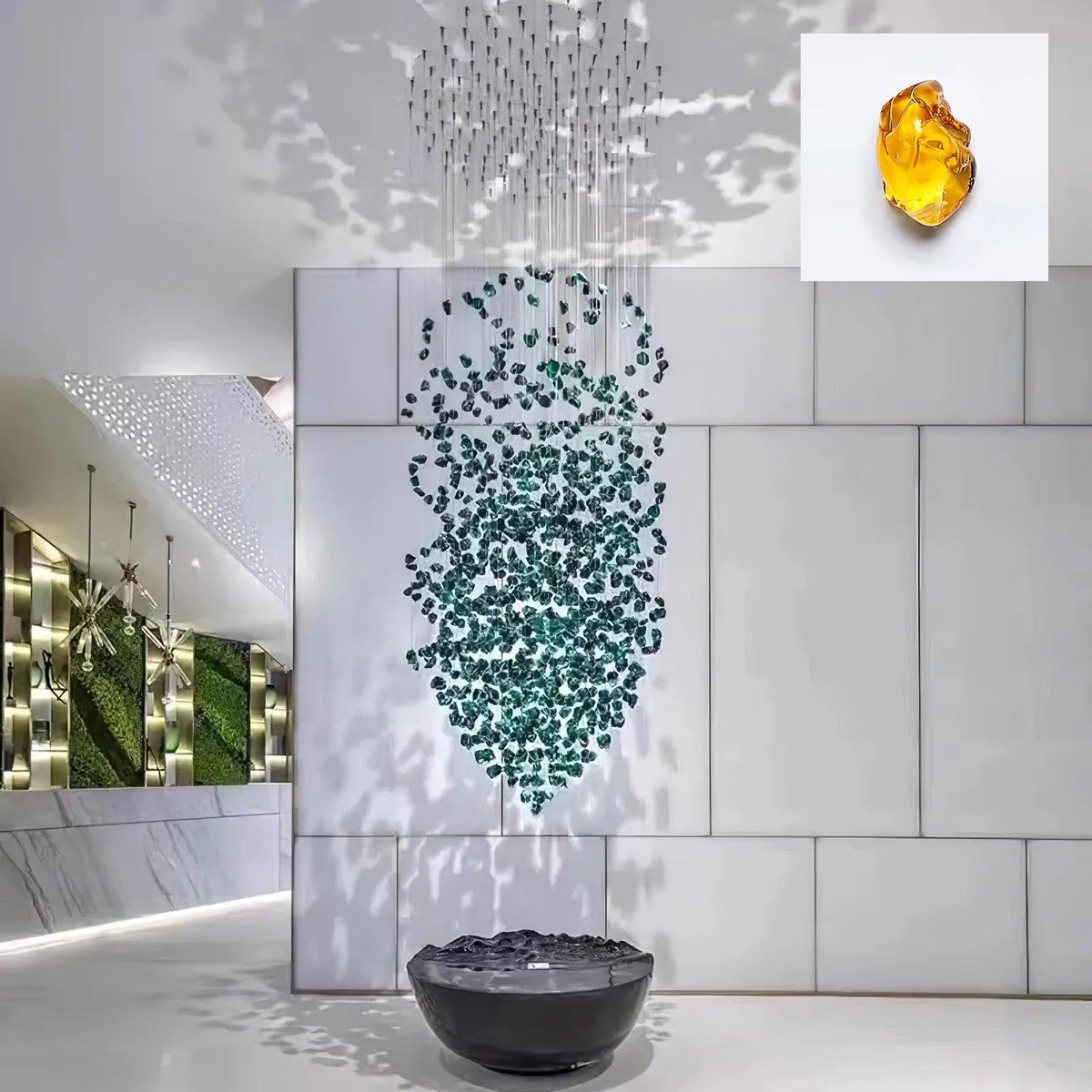 Belora Postmodern Luxury Stone Crystal Chandelier