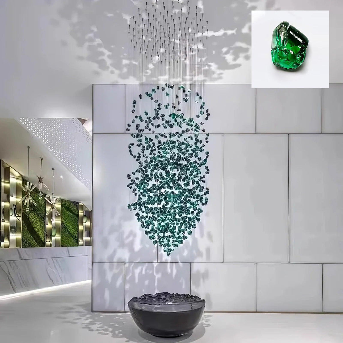 Belora Postmodern Luxury Stone Crystal Chandelier
