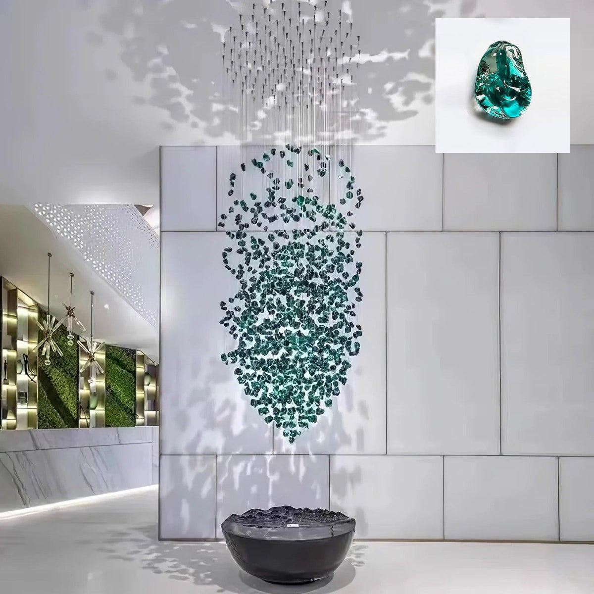 Belora Postmodern Luxury Stone Crystal Chandelier