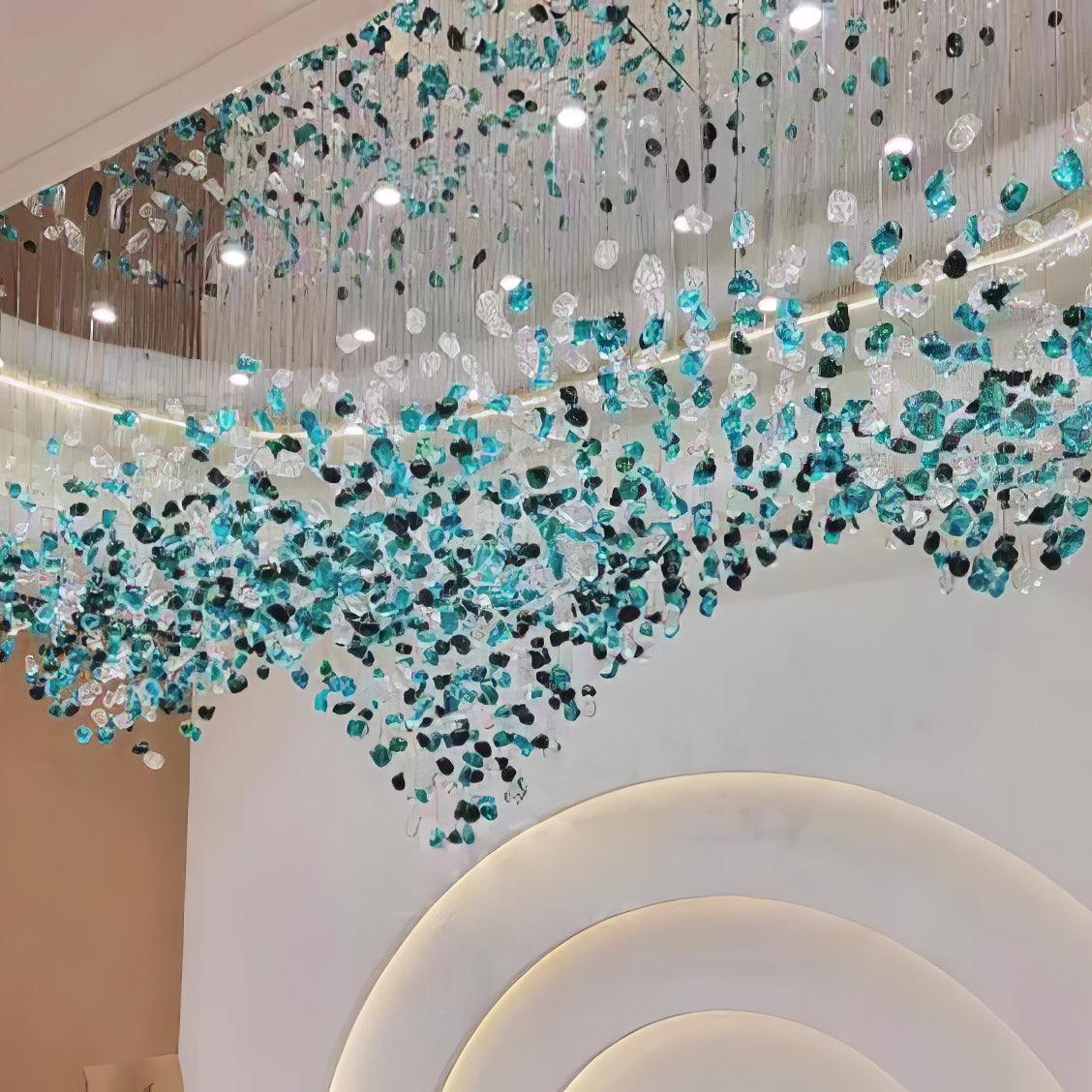 Belora Postmodern Luxury Stone Crystal Chandelier