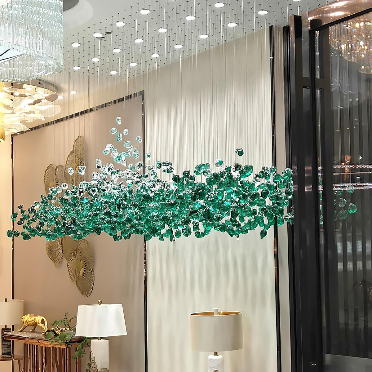 Belora Postmodern Luxury Stone Crystal Chandelier