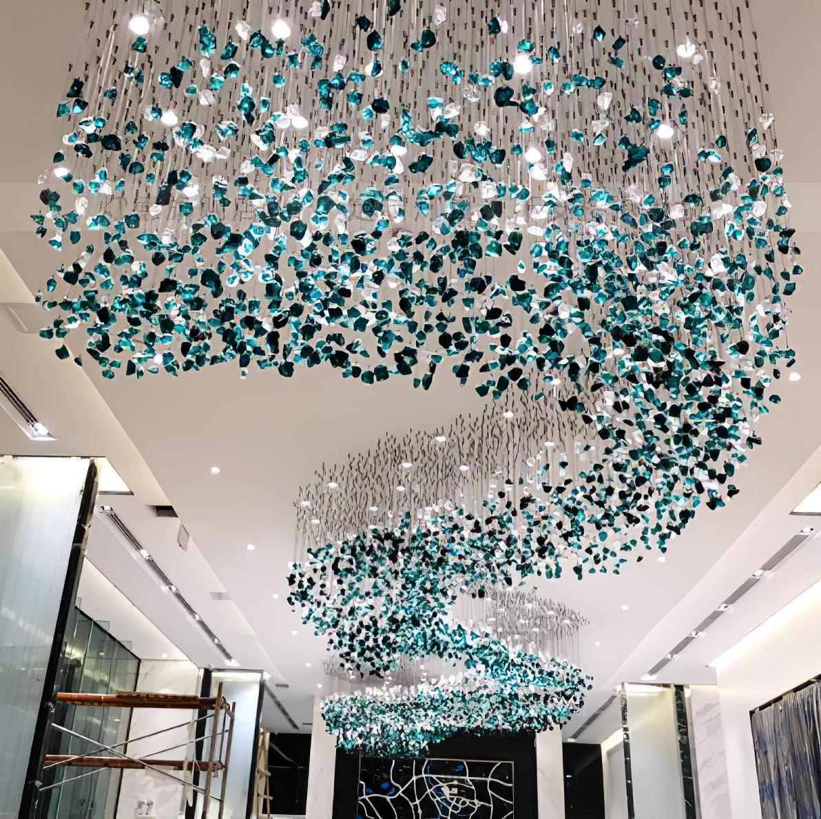 Belora Postmodern Luxury Stone Crystal Chandelier