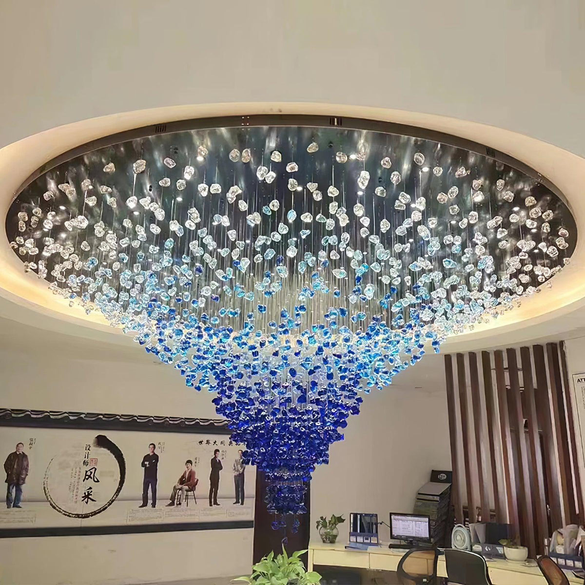 Belora Postmodern Luxury Stone Crystal Chandelier