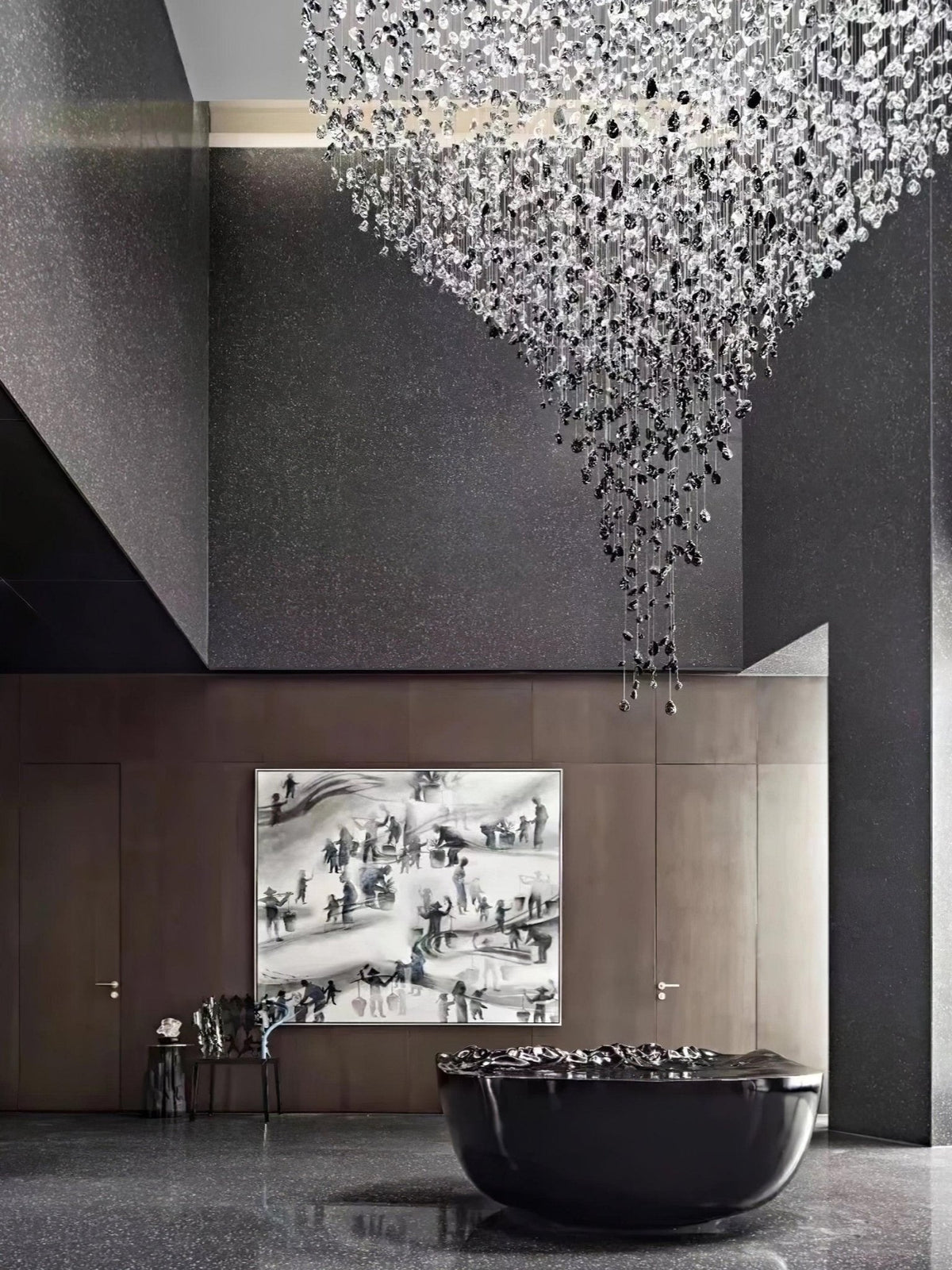 Belora Postmodern Luxury Stone Crystal Chandelier