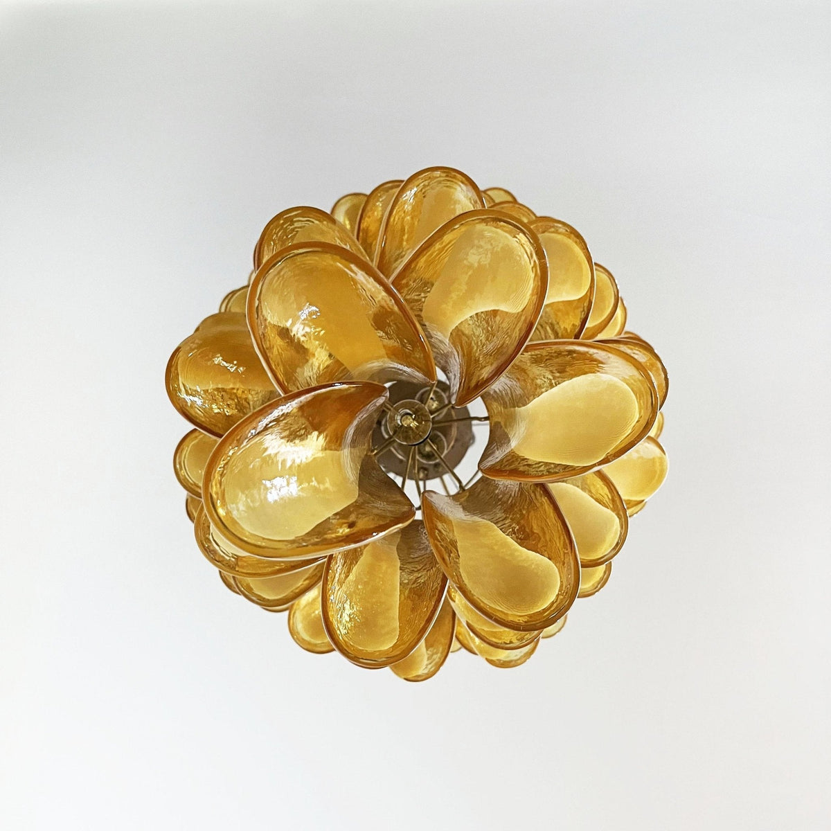 Lumenaine Chandelier Amber White Murano Spiral Petals