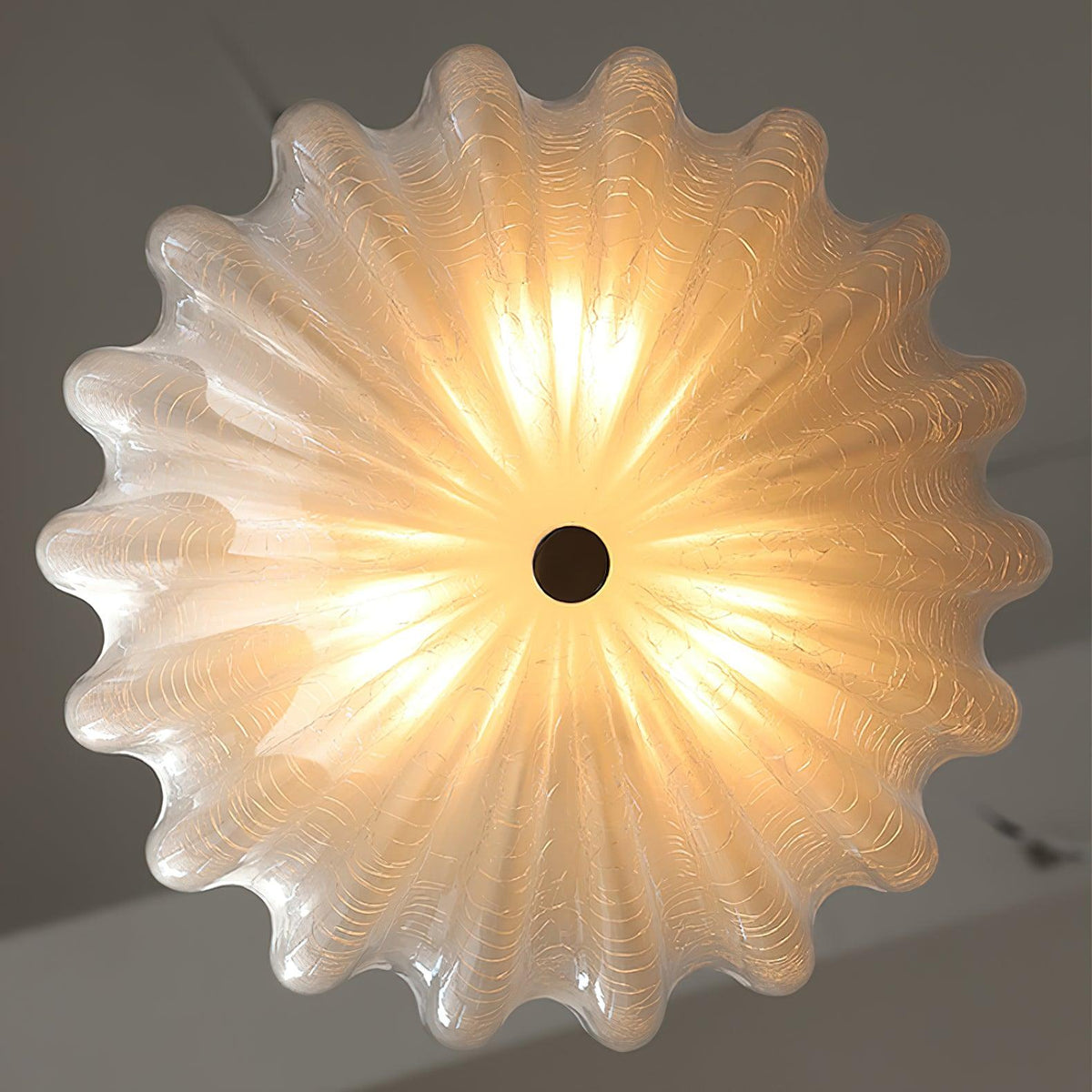 Urelis Ceiling Lamp Murano Blown Glass Shell Inspired