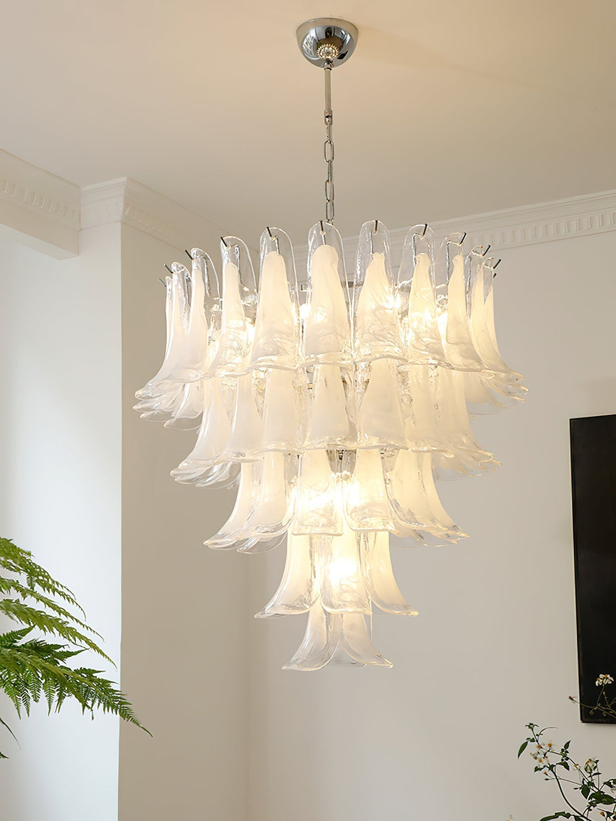 Celiian Chandelier Murano Glass Petals Vintage