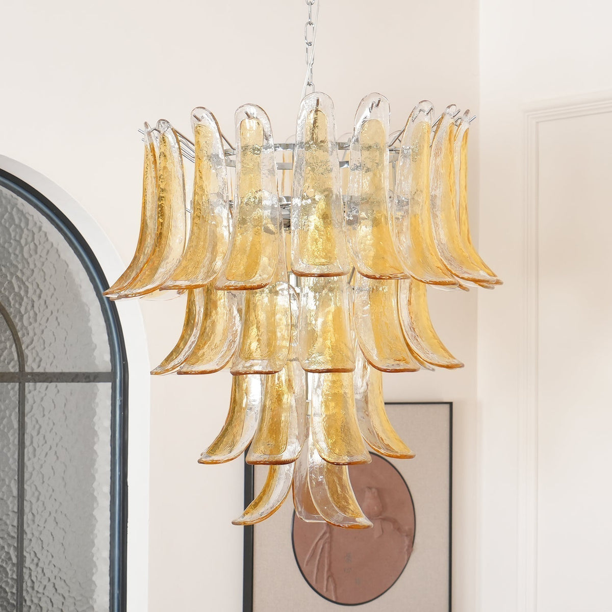 Celiian Chandelier Murano Glass Petals Vintage